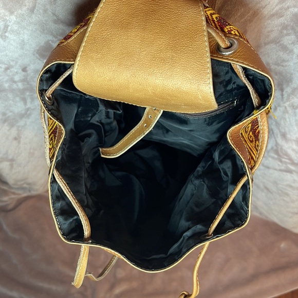 Aztec Leather and canvas backpack/ single shoulder bag - Picture 16 of 16